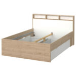 BED MET LADE 140 cm x 200 cm, wit, eikenkleur thumbnail 6