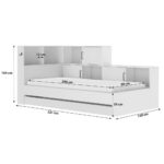 BED MET LADE 90 cm x 200 cm, wit thumbnail 3