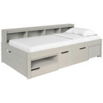 BED MET LADE 90 cm x 200 cm, bruingrijs thumbnail 2