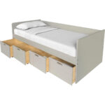 BED MET LADE 90 cm x 200 cm, bruingrijs thumbnail 2