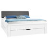 BED MET LADE 180 cm x 200 cm, grijs, wit