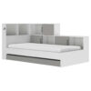 BED MET LADE 90 cm x 200 cm, grijs, wit