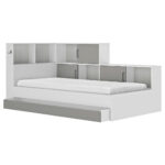 BED MET LADE 90 cm x 200 cm, grijs, wit thumbnail 4