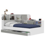 BED MET LADE 90 cm x 200 cm, grijs, wit thumbnail 6