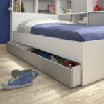 BED MET LADE 90 cm x 200 cm, grijs, wit thumbnail 7