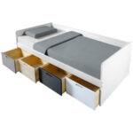 BED MET LADE 90,0 cm x 200,0 cm, grijs, natuurlijke kleur, zwart thumbnail 2