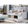 BED MET LADE 90,0 cm x 200,0 cm, grijs, natuurlijke kleur, zwart