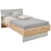 BED 120 cm x 200 cm, houtmateriaal grijs, eikenkleur