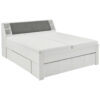 BED 180 cm x 200 cm, textiel, houtmateriaal grijs, wit