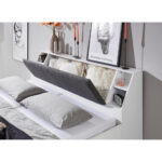 BED 180 cm x 200 cm, textiel, houtmateriaal grijs, wit thumbnail 5