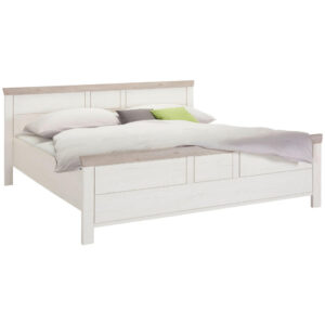 BED 180 cm x 200 cm, houtmateriaal grijs, wit