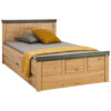 BED 200 cm x 120 cm, houtmateriaal eikenkleur, donkergrijs