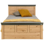 BED 200 cm x 120 cm, houtmateriaal eikenkleur, donkergrijs thumbnail 6