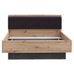 BED 120 cm x 200 cm, houtmateriaal zwart, donkergrijs, ambachtelijk eiken thumbnail 4