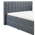 BED MET MATRAS 180 cm x 200 cm, textiel, materiaal hout antraciet thumbnail 6