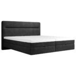 BED MET MATRAS 160 cm x 200 cm, hout, textiel, houtmateriaal antraciet thumbnail 4