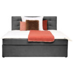 BED MET MATRAS x , hout, grafietkleurig textiel thumbnail 3
