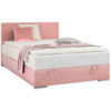 BED MET MATRAS 140 cm x 200 cm, roze textiel
