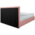 BED MET MATRAS 140 cm x 200 cm, roze textiel thumbnail 3