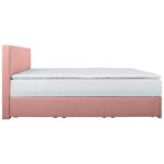 BED MET MATRAS 140 cm x 200 cm, roze textiel thumbnail 6