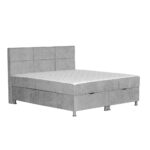 BED MET MATRAS 160 cm x 200 cm, hout, textiel, houtmateriaal lichtgrijs thumbnail 2