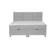 BED MET MATRAS 160 cm x 200 cm, hout, textiel, houtmateriaal lichtgrijs