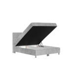 BED MET MATRAS 160 cm x 200 cm, hout, textiel, houtmateriaal lichtgrijs thumbnail 3