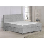 BED MET MATRAS 160 cm x 200 cm, hout, textiel, houtmateriaal lichtgrijs thumbnail 6