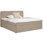 BED MET MATRAS 160 cm x 200 cm, wit textiel thumbnail 2