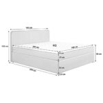 BED MET MATRAS 180 cm x 200 cm, wit textiel thumbnail 3