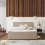 BED MET MATRAS 180 cm x 200 cm, wit textiel thumbnail 5