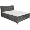 BED MET MATRAS 180 cm x 200 cm, houtmateriaal, textiel antraciet