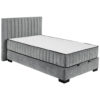 BED MET MATRAS 120 cm x 200 cm, textiel, materiaal hout antraciet
