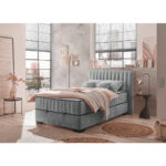 BED MET MATRAS 120 cm x 200 cm, textiel, materiaal hout antraciet thumbnail 2