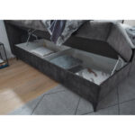 BED MET MATRAS 180 cm x 200 cm, houtmateriaal, textiel antraciet thumbnail 3