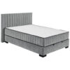BED MET MATRAS 140 cm x 200 cm, textiel, materiaal hout antraciet