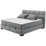 BED MET MATRAS 160 cm x 200 cm, textiel, materiaal hout antraciet thumbnail 5