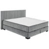 BED MET MATRAS 180 cm x 200 cm, textiel, materiaal hout antraciet