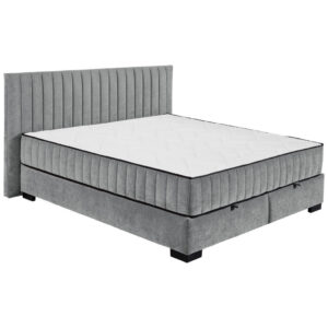 BED MET MATRAS 180 cm x 200 cm, textiel, materiaal hout antraciet