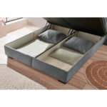 BED MET MATRAS 180 cm x 200 cm, textiel, materiaal hout antraciet thumbnail 7