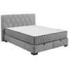 BED MET MATRAS 160 cm x 200 cm, textiel, materiaal hout antraciet