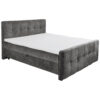 BED MET MATRAS 180 cm x 200 cm, textiel, materiaal hout antraciet