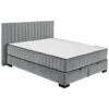 BED MET MATRAS 160 cm x 200 cm, textiel, materiaal hout antraciet