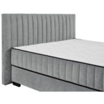BED MET MATRAS 160 cm x 200 cm, textiel, materiaal hout antraciet thumbnail 3