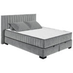 BED MET MATRAS 160 cm x 200 cm, textiel, materiaal hout antraciet thumbnail 7