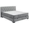 BED MET MATRAS 180 cm x 200 cm, textiel, materiaal hout antraciet
