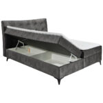BED MET MATRAS 180 cm x 200 cm, houtmateriaal, textiel antraciet thumbnail 7