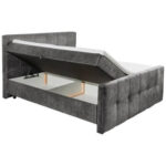 BED MET MATRAS 180 cm x 200 cm, textiel, materiaal hout antraciet thumbnail 5