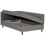 BED MET MATRAS 90 cm x 200 cm, grafietkleurig textiel thumbnail 3