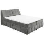 BED MET MATRAS 180 cm x 200 cm, textiel, houtmateriaal grafietkleur thumbnail 2